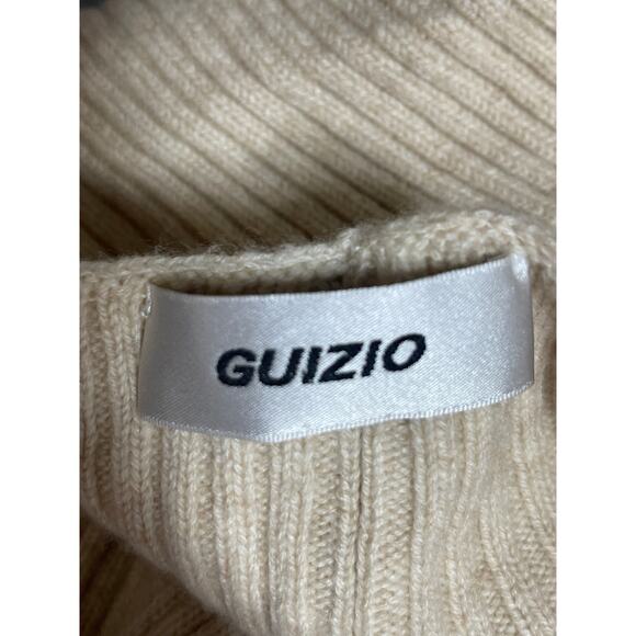 Danielle Guizio Cream Beige Cashmere Wool Ribbed Knit Bolero Crop Top Size S - Picture 3 of 5